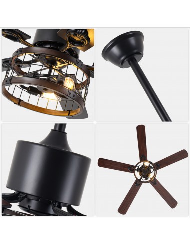 Oaks Aura 52" Black 5-Blade Ceiling...