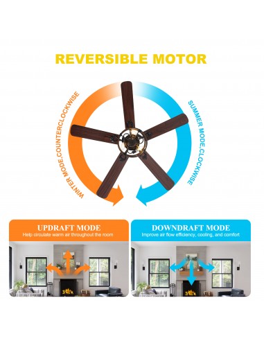 Oaks Aura 52" Black 5-Blade Ceiling...