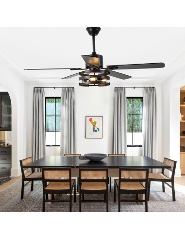 Oaks Aura 52" Modern Black Ceiling...