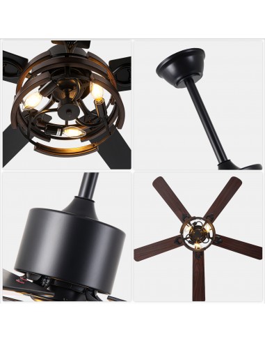 Oaks Aura 52" Modern Black Ceiling...