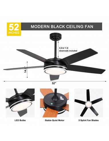 Oaks Aura 52" Modern Ceiling Fan with...