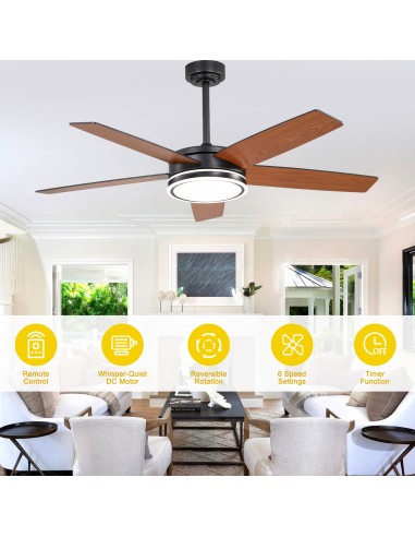 Oaks Aura 52" Modern Ceiling Fan with...