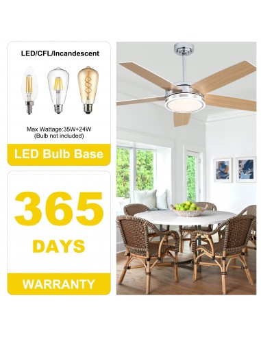 Oaks Aura 52" Modern Ceiling Fan with...
