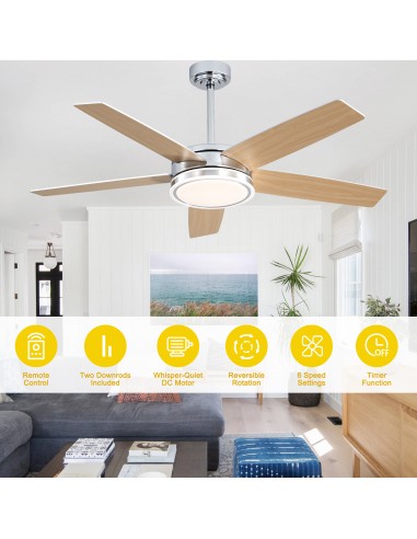 Oaks Aura 52" Modern Ceiling Fan with...