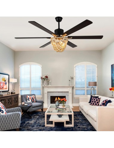 Oaks Aura 65" Boho Wood Bead Ceiling...