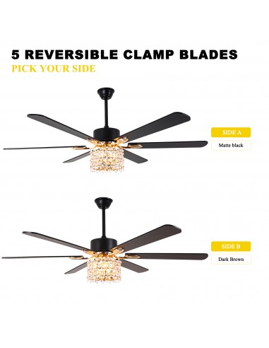 Oaks Aura 65" Crystal Ceiling Fan...