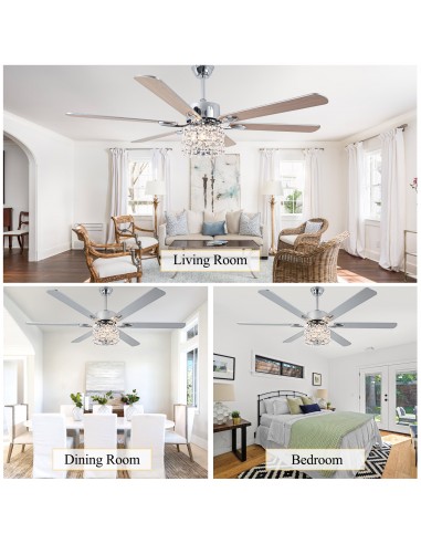 Oaks Aura 65" Crystal Ceiling Fan...