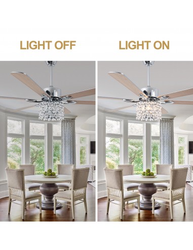 Oaks Aura 65" Crystal Ceiling Fan...