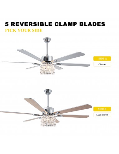 Oaks Aura 65" Crystal Ceiling Fan...