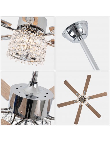 Oaks Aura 65" Crystal Ceiling Fan...