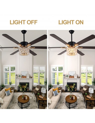 Oaks Aura 65" Crystal Ceiling Fan...