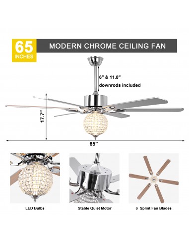 Oaks Aura 65" Crystal Ball Ceiling...