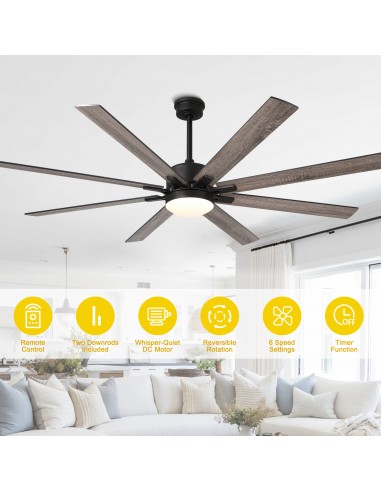 Oaks Aura 72” Large Smart Ceiling Fan...