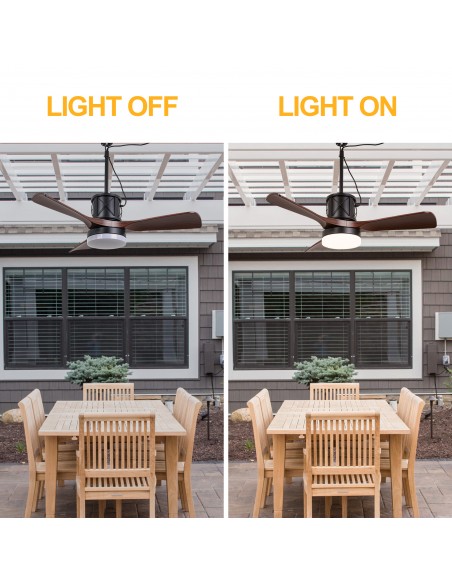Oaks Aura 42” Outdoor Smart Ceiling Fan with Dimmable LED Lights and APP & Remote Control, Waterproof for Patio, Porch, Gazebo