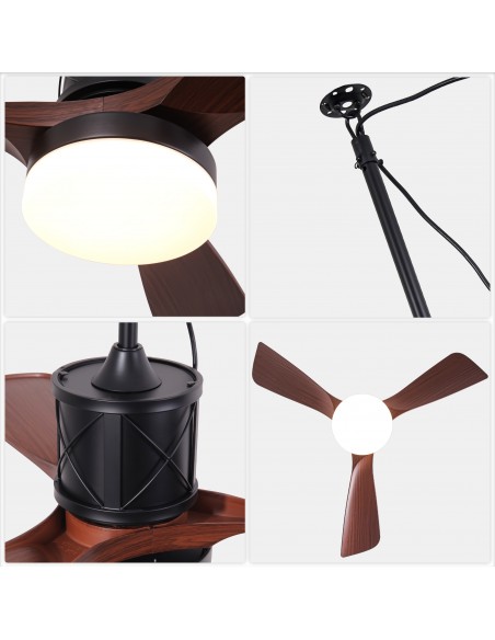 Oaks Aura 42” Outdoor Smart Ceiling Fan with Dimmable LED Lights and APP & Remote Control, Waterproof for Patio, Porch, Gazebo