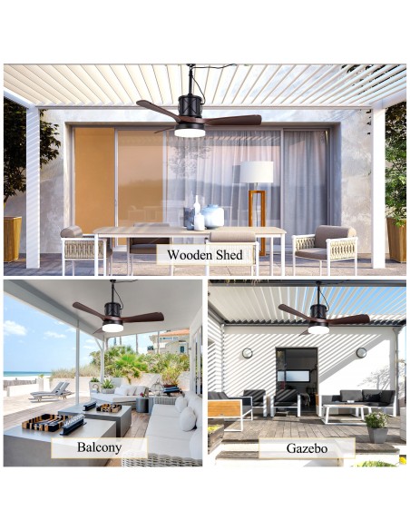 Oaks Aura 42” Outdoor Smart Ceiling Fan with Dimmable LED Lights and APP & Remote Control, Waterproof for Patio, Porch, Gazebo