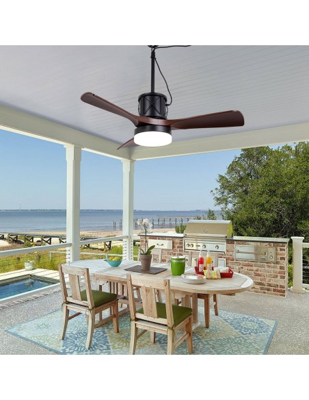 Oaks Aura 42” Outdoor Smart Ceiling Fan with Dimmable LED Lights and APP & Remote Control, Waterproof for Patio, Porch, Gazebo