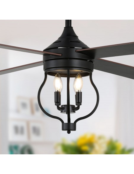 Oaks Aura 52" 4-Blade Reversible Ceiling Fan with Remote Control and Light Kit Included