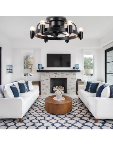 Oaks Aura 20 Inch Black Flush Mount...