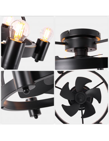 Oaks Aura 20 Inch Black Flush Mount...