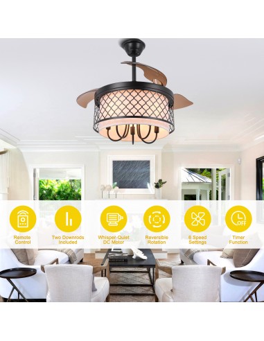 Oaks Aura 42" Black Invisible Ceiling...