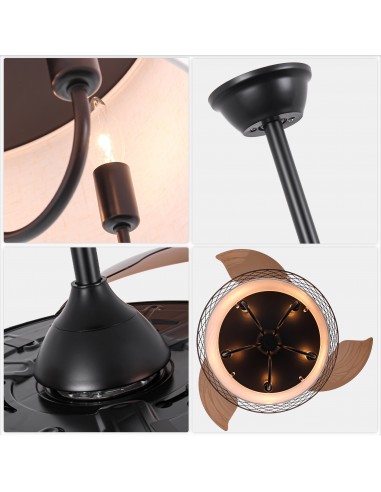 Oaks Aura 42" Black Invisible Ceiling...