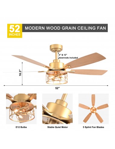 Oaks Aura 52” Modern Ceiling Fan with...
