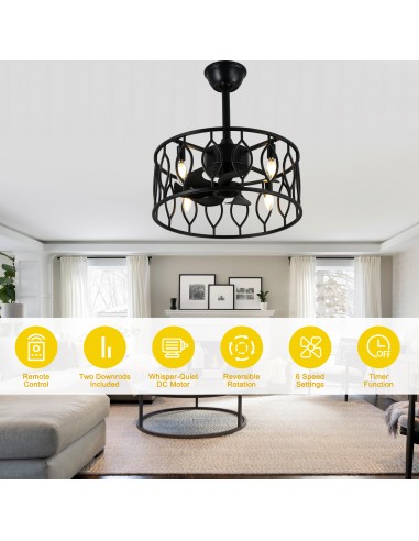 20" Drum Ceiling Fan with Light Kit...