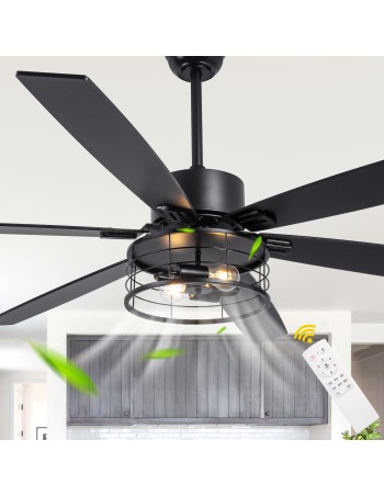 65"Black Modern Ceiling Fan...