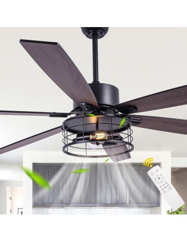 65"Black Modern Ceiling Fan with...