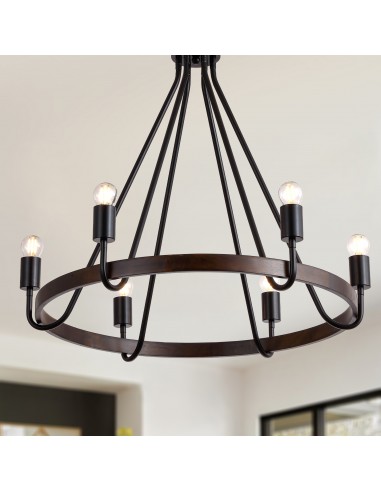 27" Matte Black 6-Light Farmhouse...