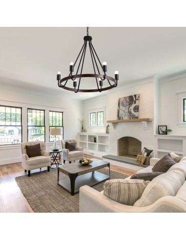 27" Matte Black 6-Light Farmhouse...