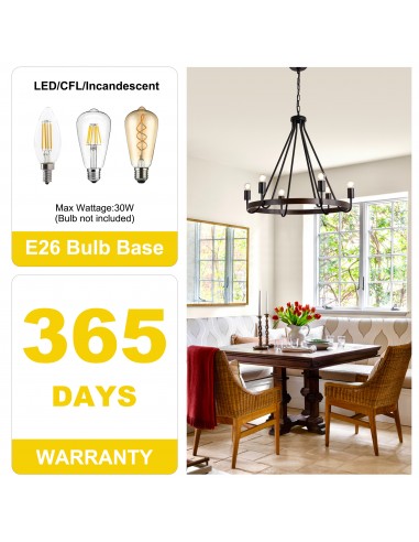 27" Matte Black 6-Light Farmhouse...