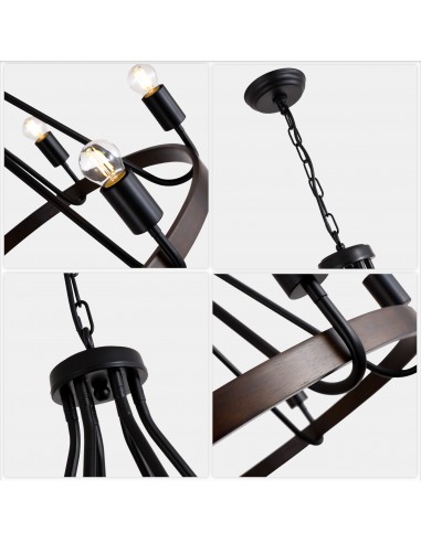 27" Matte Black 6-Light Farmhouse...