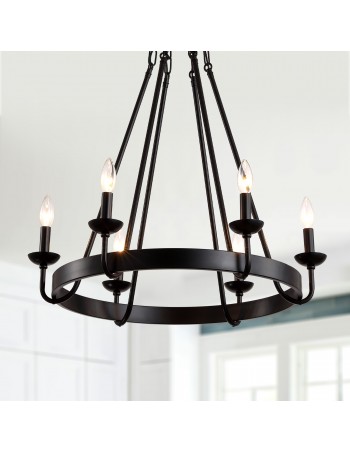 25" Matte Black 6-Light...