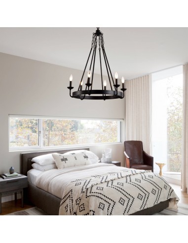 25" Matte Black 6-Light Farmhouse...