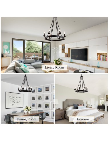 25" Matte Black 6-Light Farmhouse...