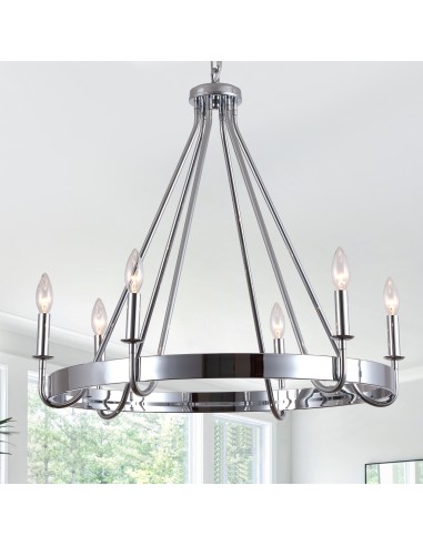 28" Chrome Wagon Wheel Chandelier...