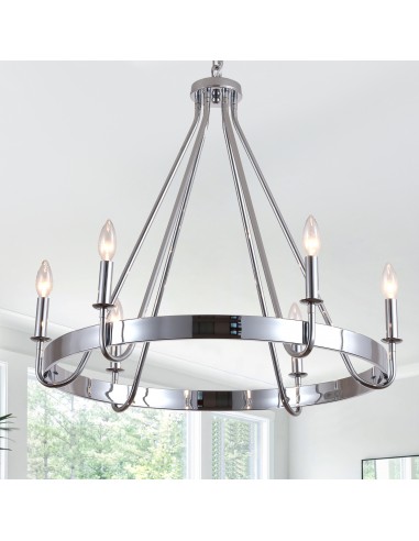 28" Chrome Wagon Wheel Chandelier...