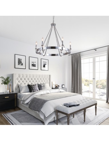 28" Chrome Wagon Wheel Chandelier...