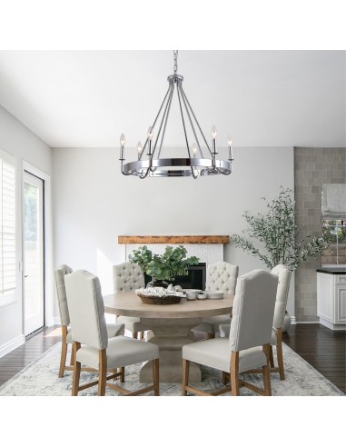 28" Chrome Wagon Wheel Chandelier...