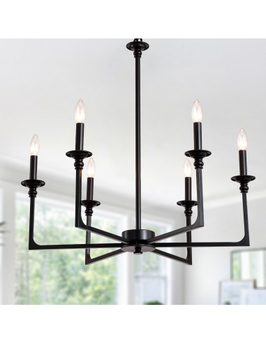28" Black Wagon Wheel Chandelier with...