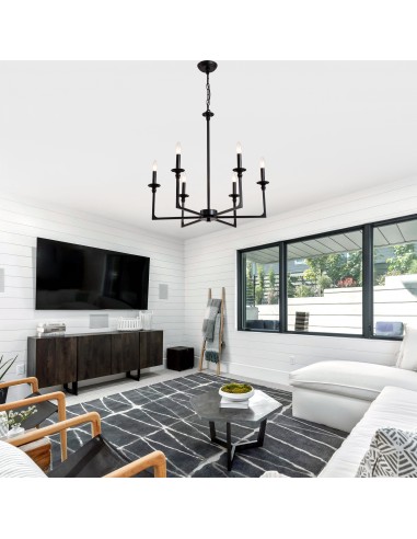 28" Black Wagon Wheel Chandelier with...