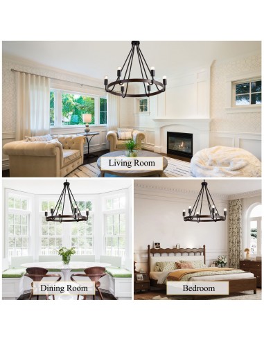 27" Matte Black 6-Light Farmhouse...