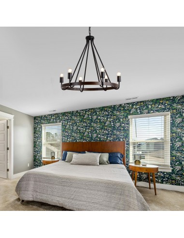 27" Matte Black 6-Light Farmhouse...