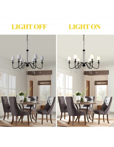 Oaks Aura35" 6-Light Black Modern...