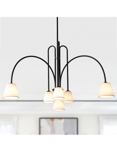 40” Modern 6-Light Chandelier with...