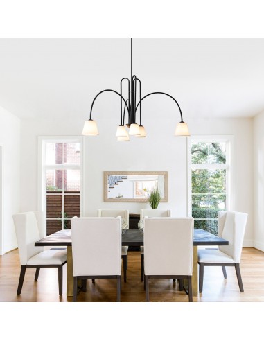40” Modern 6-Light Chandelier with...