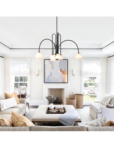 40” Modern 6-Light Chandelier with...