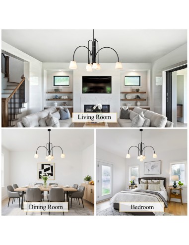 40” Modern 6-Light Chandelier with...